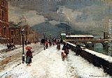 Famous Day Paintings - A Blustery Winter Day